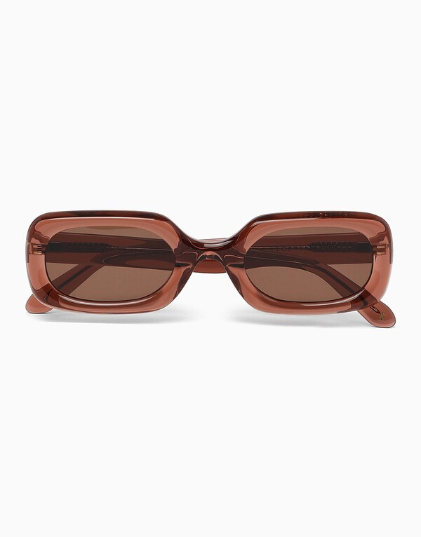 Brown Rectangular Sunglasses