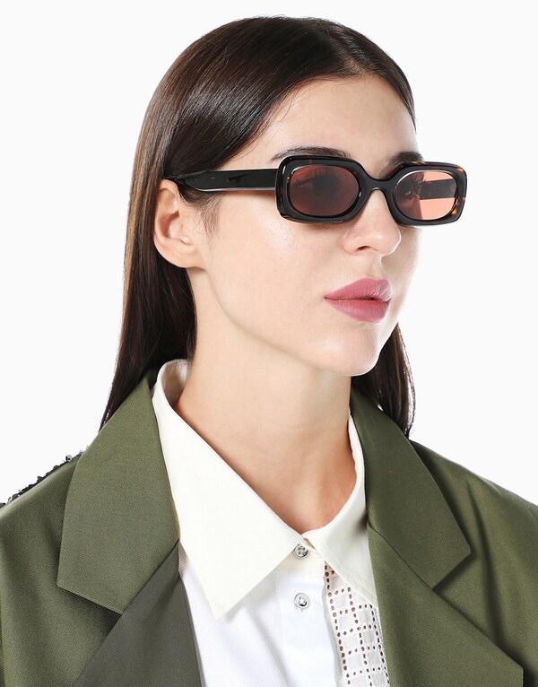 Brown Rectangular Sunglasses