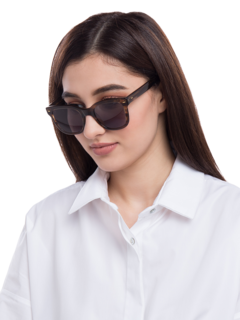 Brown Blush Wayfarer Sunglasses With Black Tinted Lenses