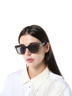 Brown Blush Wayfarer Sunglasses With Black Tinted Lenses