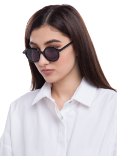 Blues Half-Octagon Sunglasses With Black Tinted Lenses