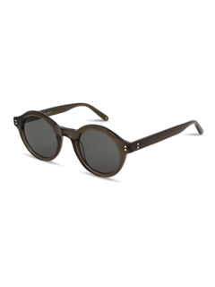 Brown Raf Round Sunglasses With Gray Tinted Lenses