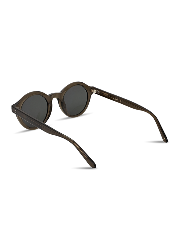 Brown Raf Round Sunglasses With Gray Tinted Lenses