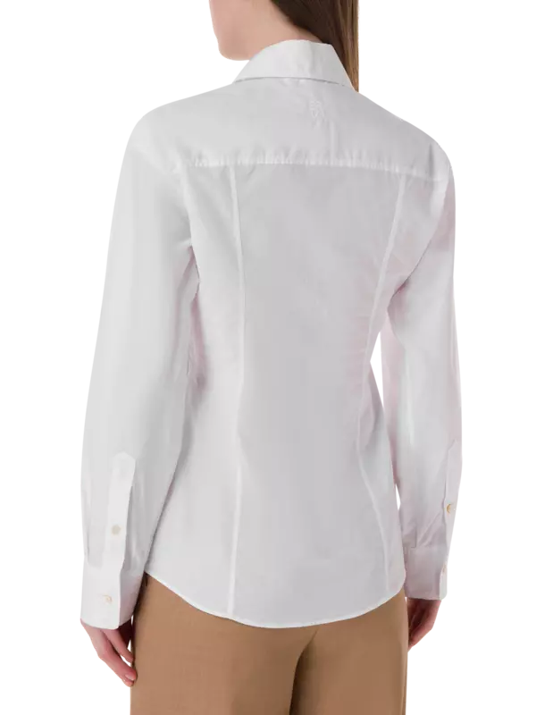 قميص بوبلين بأكمام طويلة بتفاصيل عقدة