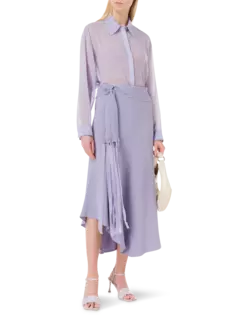 قميص شيفون بأكمام طويلة