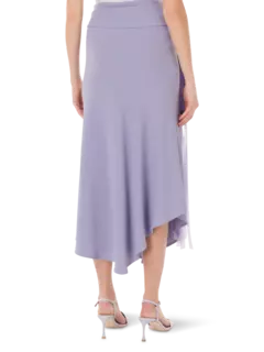 تنورة كادي متوسطة الطول بحزام مزين بشراشيب