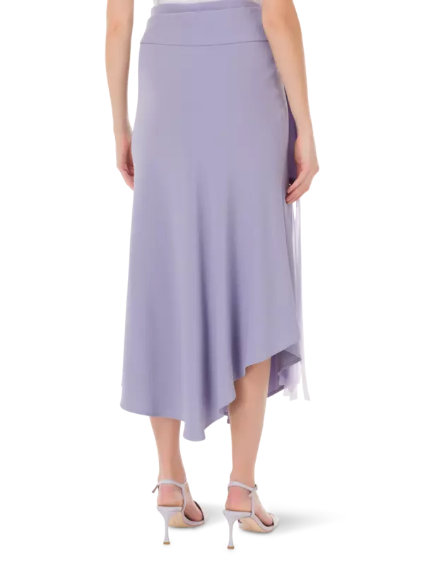 تنورة كادي متوسطة الطول بحزام مزين بشراشيب