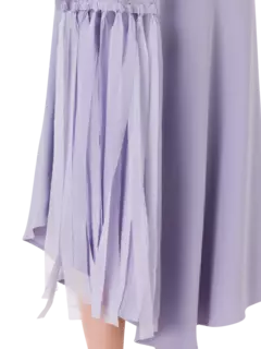 تنورة كادي متوسطة الطول بحزام مزين بشراشيب