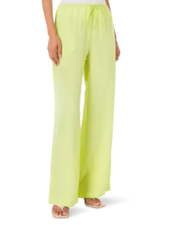 بنطال بيتش من نسيج التويل بقصة أرجل واسعة