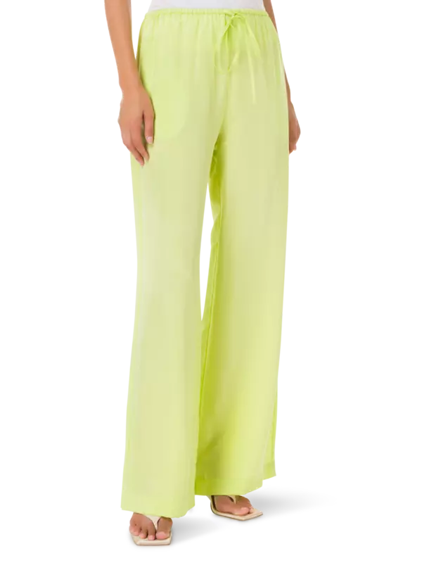 بنطال بيتش من نسيج التويل بقصة أرجل واسعة