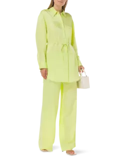 بنطال بيتش من نسيج التويل بقصة أرجل واسعة