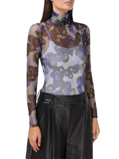 Mesh Pollen Turtleneck Top