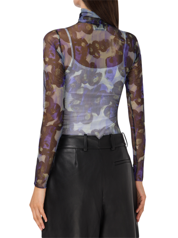 Mesh Pollen Turtleneck Top
