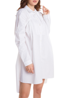 White Racing Heartbeat Shirt Dress