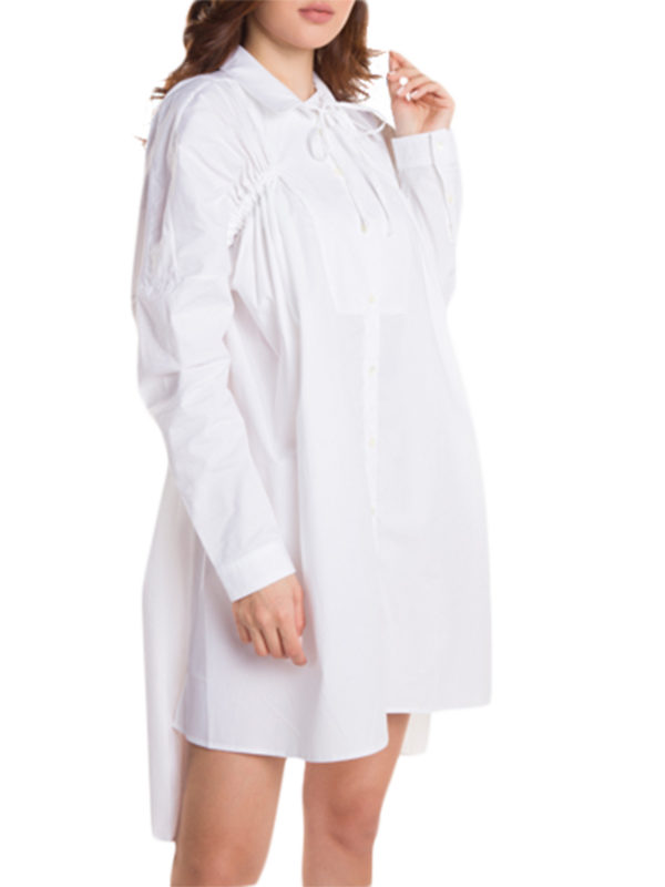 White Racing Heartbeat Shirt Dress