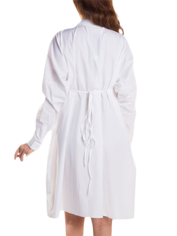 White Racing Heartbeat Shirt Dress