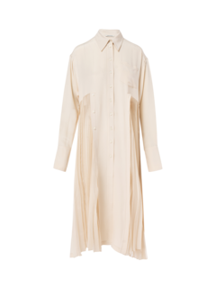 COMBO PLEATED SHIRT DRESS
