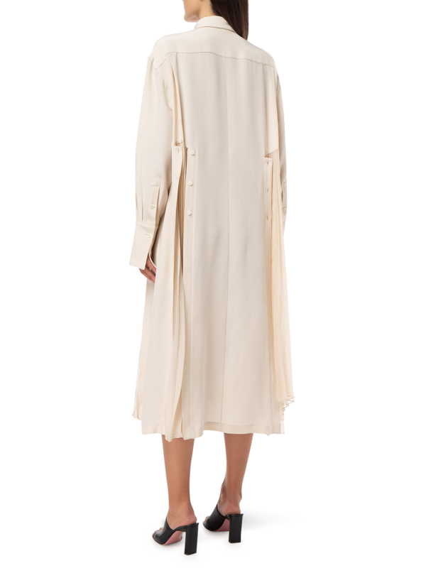 COMBO PLEATED SHIRT DRESS