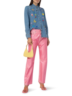 Foil-Printed Denim Jeans