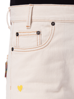 Heart-Embroidered Logo-Patch Jeans