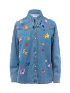 Embroidered Denim Shirt