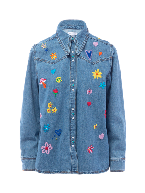 Embroidered Denim Shirt