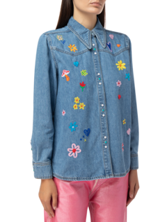 Embroidered Denim Shirt