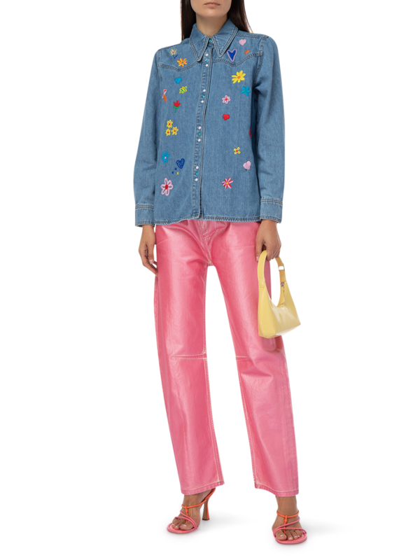 Embroidered Denim Shirt