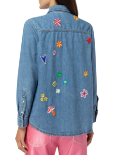 Embroidered Denim Shirt