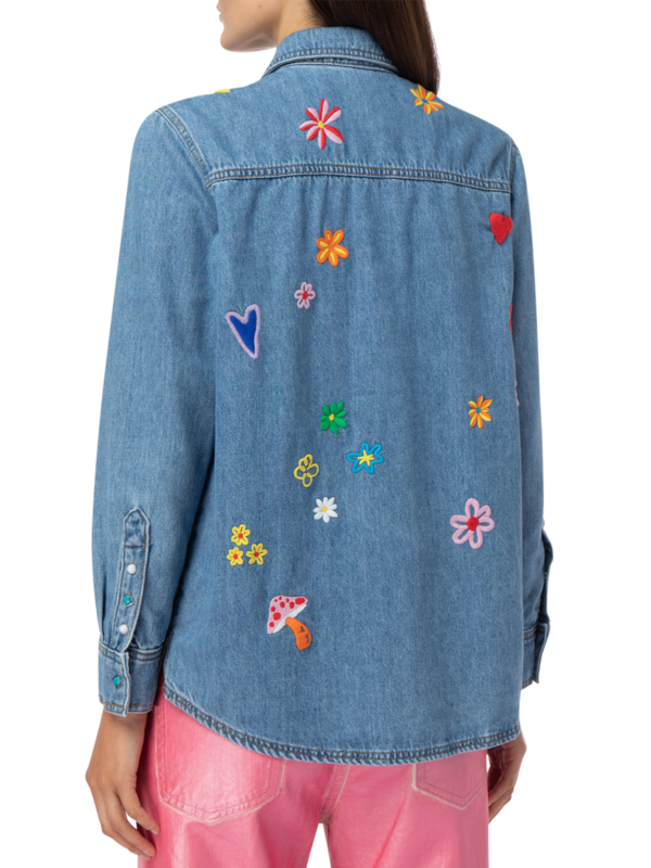 Embroidered Denim Shirt