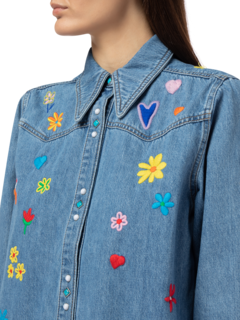 Embroidered Denim Shirt
