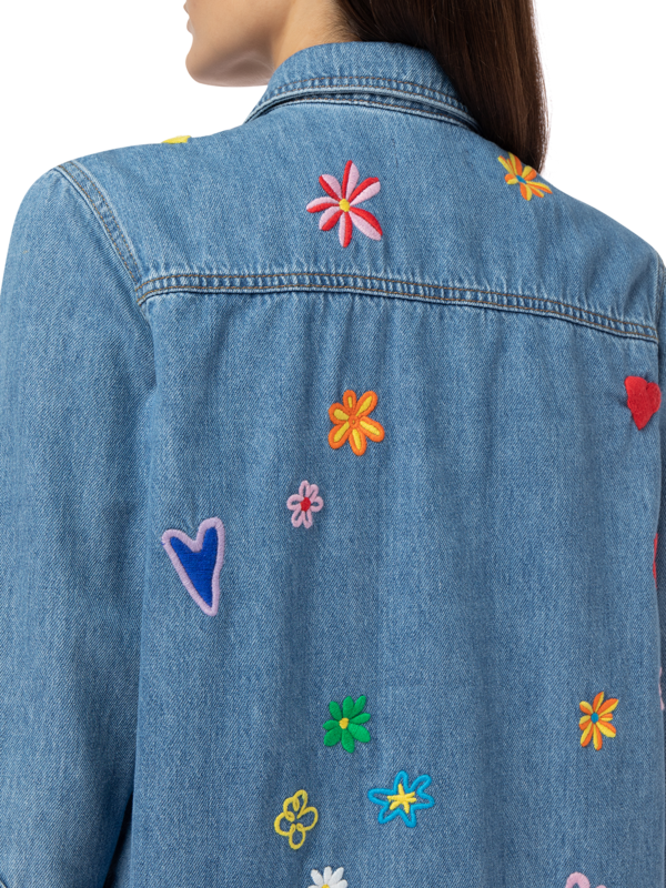 Embroidered Denim Shirt
