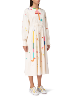 Allover Mushroom Embroidered Dress