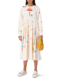 Allover Mushroom Embroidered Dress