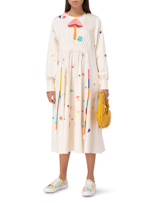 Allover Mushroom Embroidered Dress