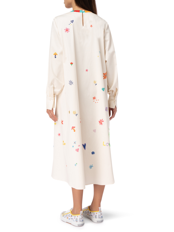 Allover Mushroom Embroidered Dress