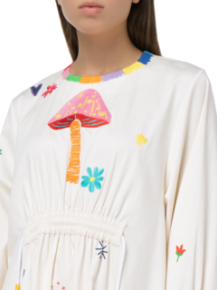 Allover Mushroom Embroidered Dress