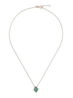 قلادة كيت مرصعة بالزمرد ومصنوعة من الذهب الأصفر عيار 18 قيراط