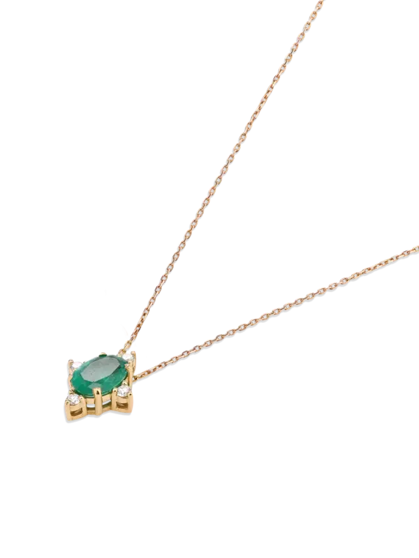 قلادة كيت مرصعة بالزمرد ومصنوعة من الذهب الأصفر عيار 18 قيراط