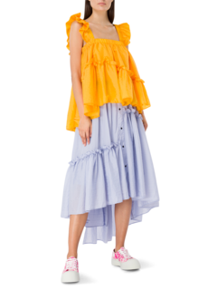 Embla Crushed Midi Skirt