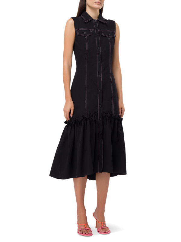 Thea Seersucker Midi Dress