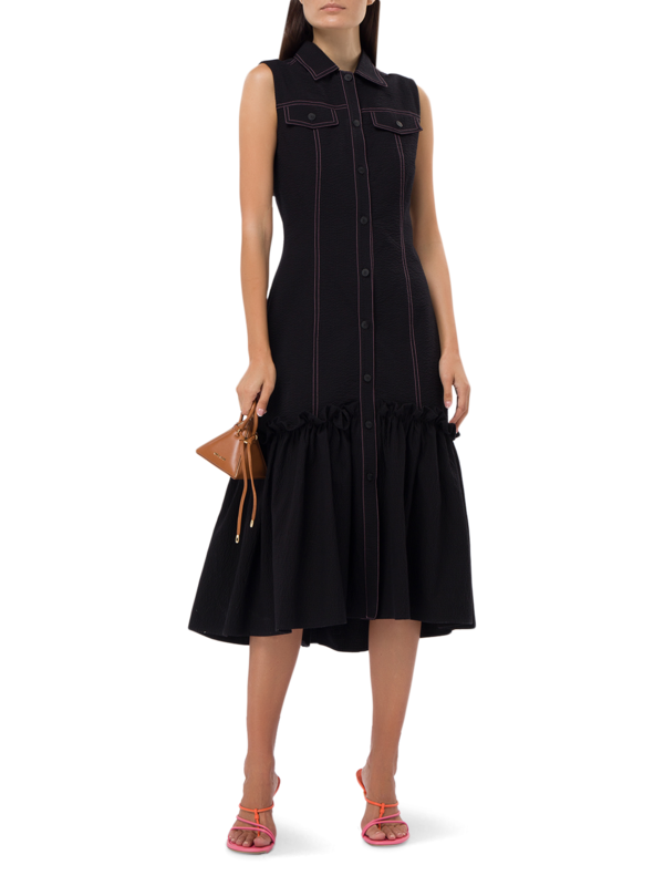 Thea Seersucker Midi Dress