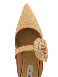 Bordeaux Straw Mules