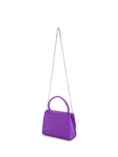 حقيبة صغيرة من الساتان مزينة بوردة كريستالية