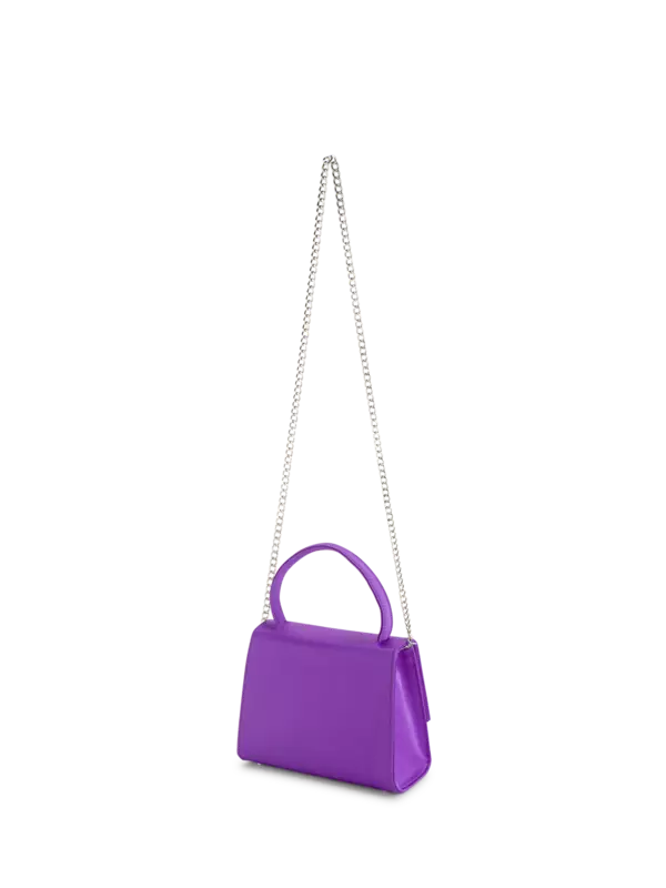 حقيبة صغيرة من الساتان مزينة بوردة كريستالية