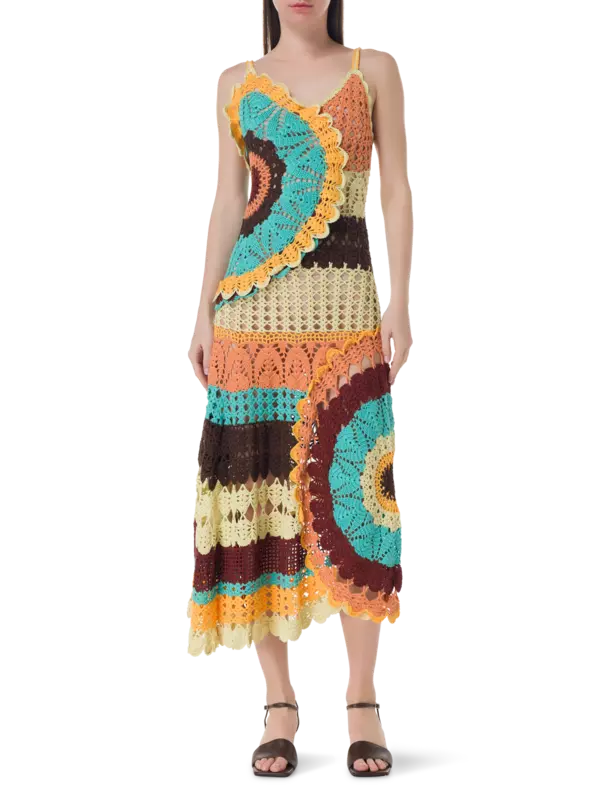 فستان إيزولدا طويل من الكروشيه