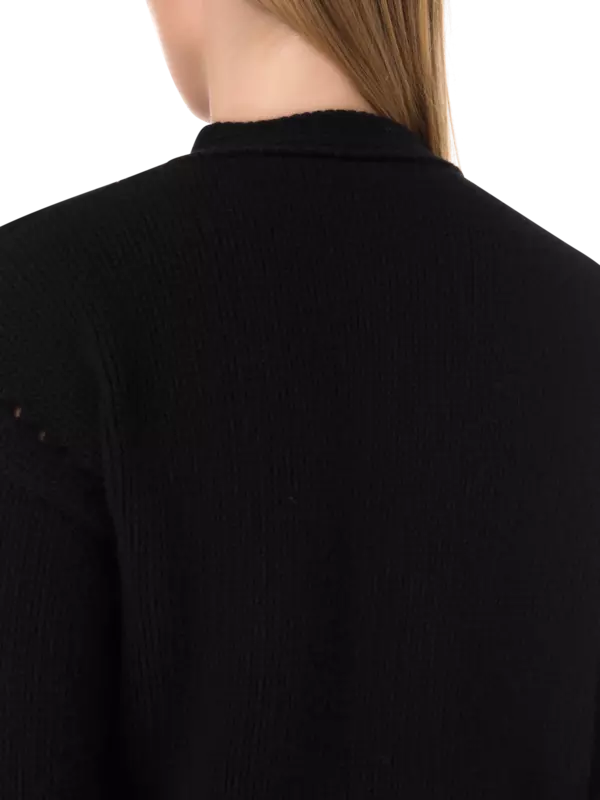 كارديجان محبوك مزين بالريش