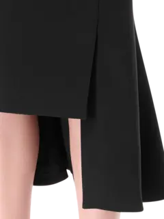 فستان متوسط الطول مكشوف الكتفين مزين بطيات مزدوجة