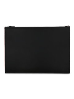 Zipped Leather and Felt Pouch