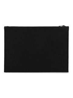 Zipped Leather and Felt Pouch